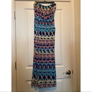 Multicolored maxi dress with POCKETS